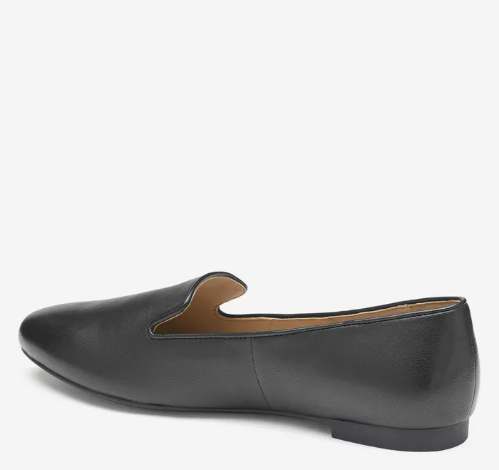 Delanie Loafer Black Glove Leather Women Mules and Loafers Johnston and Murphy