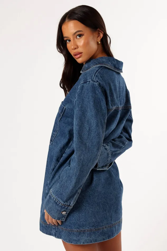 Denim petalandpup Women Tara Long Sleeve Dress 8211 Denim Denim