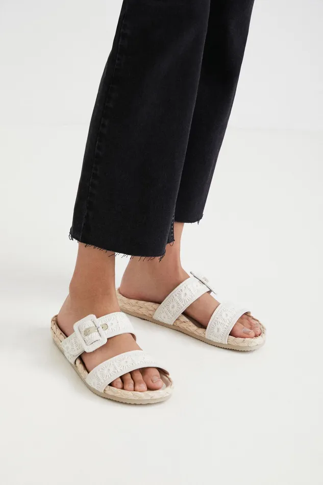 Desigual Crochet Flat Sandals Women Sandals