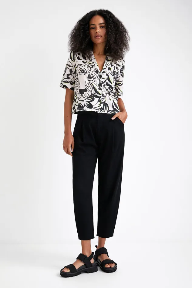 Desigual Cropped Jungle Shirt Women Tops and Shirts