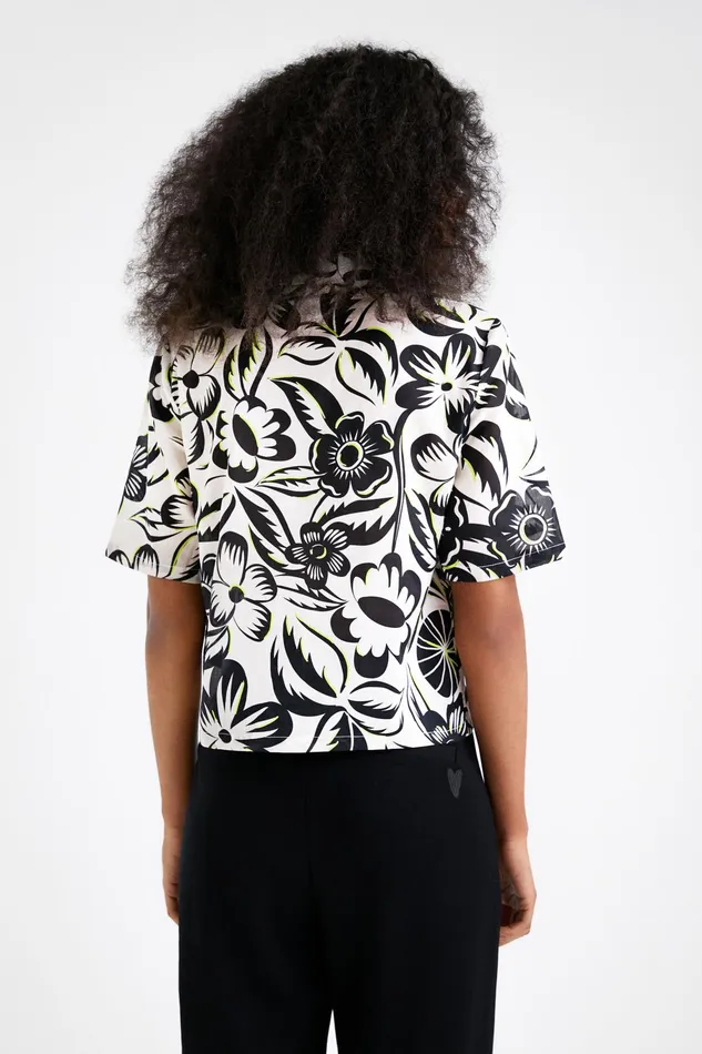Desigual Cropped Jungle Shirt Women Tops and Shirts