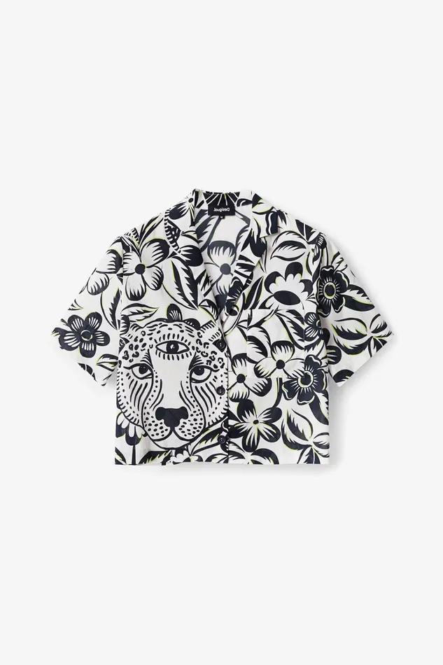Desigual Cropped Jungle Shirt Women Tops and Shirts