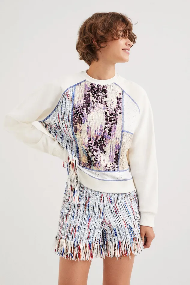 Desigual Fabric Patchwork Sweatshirt Women Sweatshirts