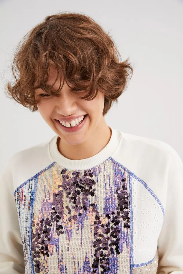 Desigual Fabric Patchwork Sweatshirt Women Sweatshirts