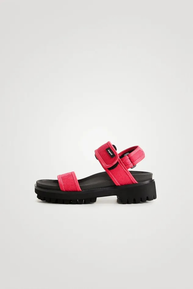 Desigual Fuchsia Neoprene Trekking Sandals Women Sandals