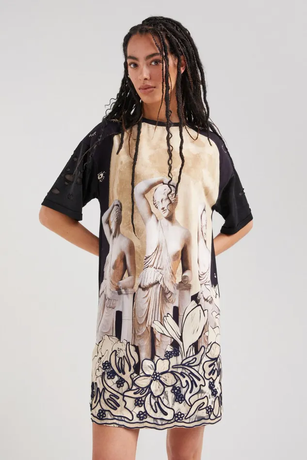 Desigual Greece Tshirt Dress Women Dresses