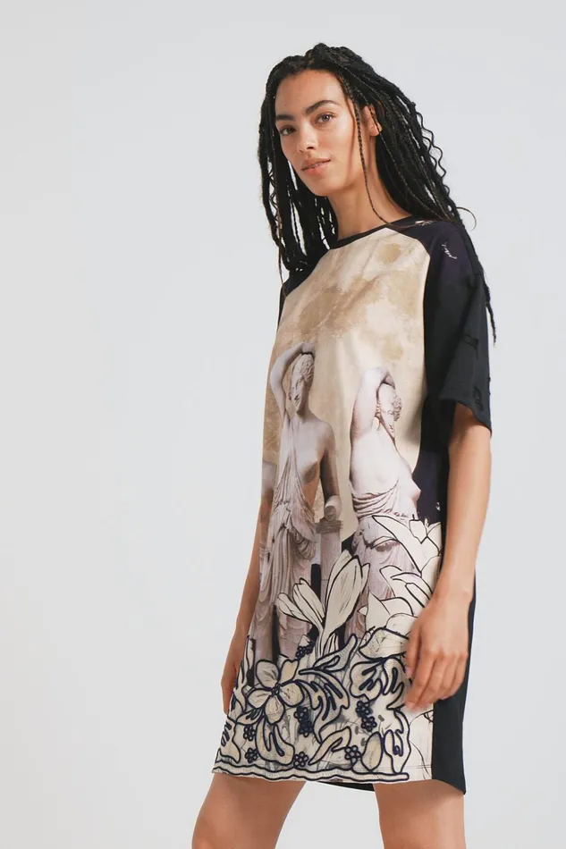 Desigual Greece Tshirt Dress Women Dresses