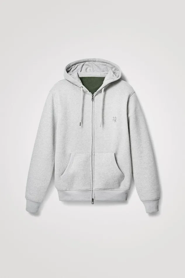 Desigual Grey Camo Skull Hoodie Mens Sweaters and Sweatshirts