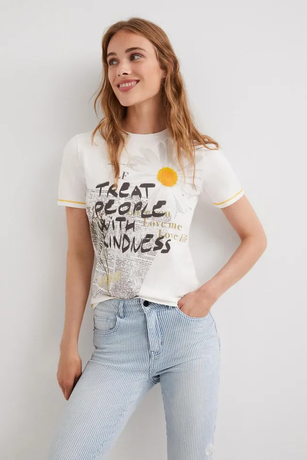 Desigual Kindness Daisy Tshirt Women Tshirts