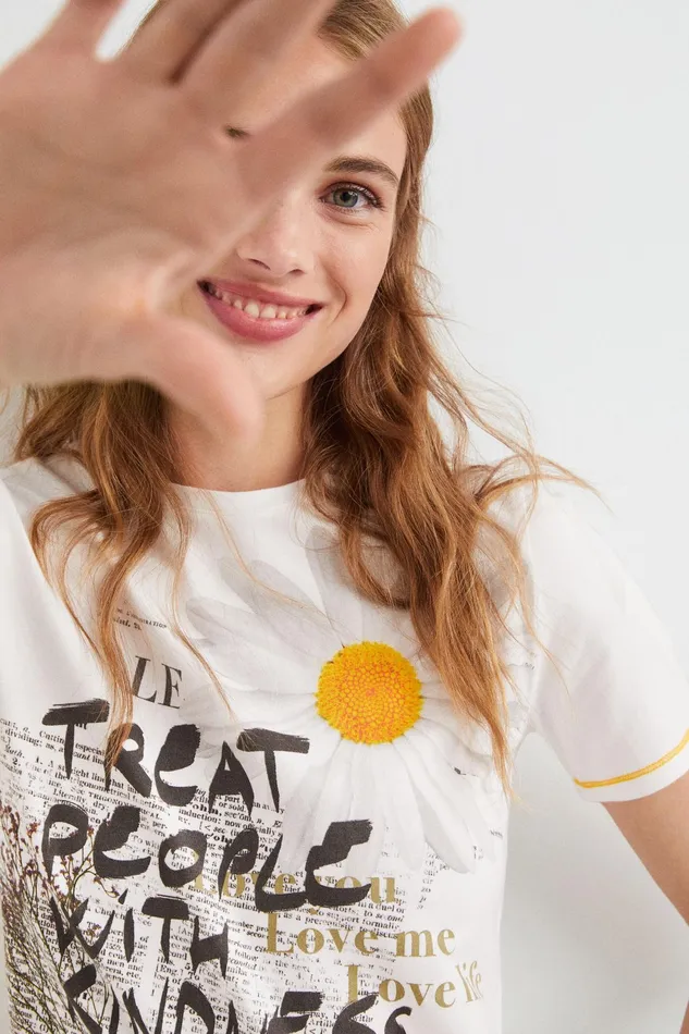 Desigual Kindness Daisy Tshirt Women Tshirts