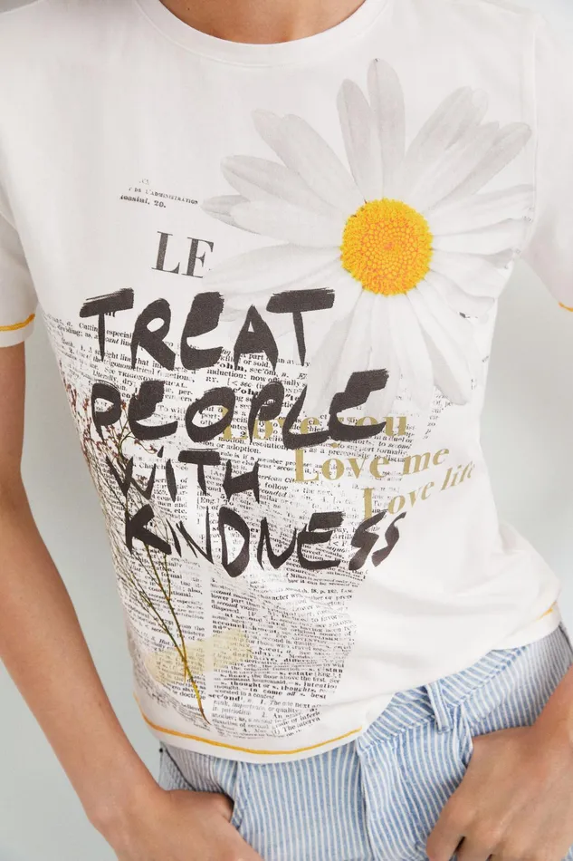 Desigual Kindness Daisy Tshirt Women Tshirts