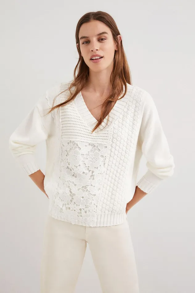 Desigual Lace Patchwork Jumper Women Sweaters