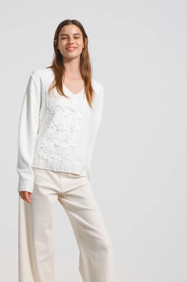 Desigual Lace Patchwork Jumper Women Sweaters