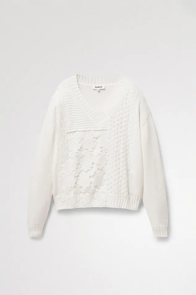 Desigual Lace Patchwork Jumper Women Sweaters