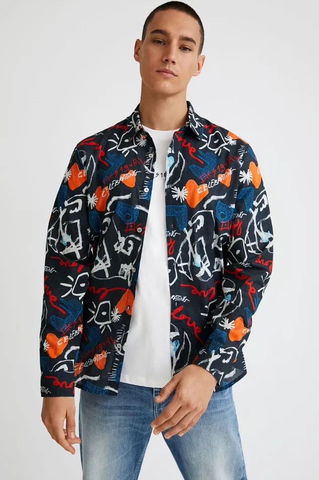 Desigual Longsleeve Arty Shirt Mens Shirts