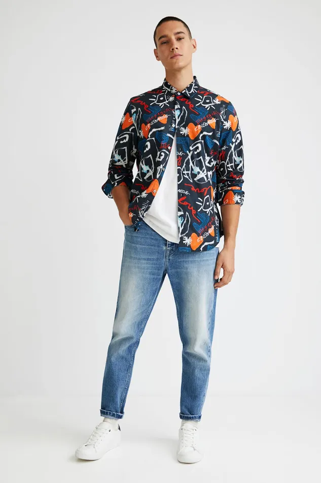 Desigual Longsleeve Arty Shirt Mens Shirts
