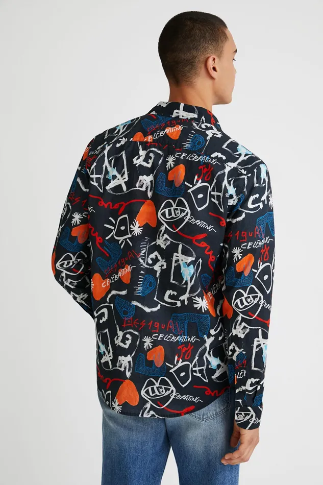 Desigual Longsleeve Arty Shirt Mens Shirts