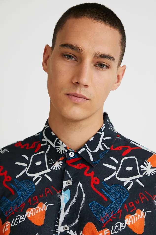 Desigual Longsleeve Arty Shirt Mens Shirts