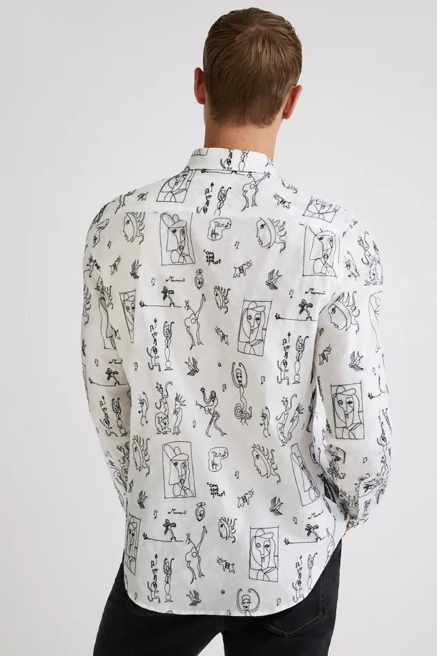 Desigual Longsleeve Embroidered Shirt Mens Shirts
