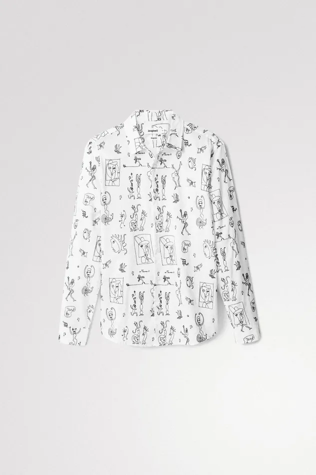Desigual Longsleeve Embroidered Shirt Mens Shirts