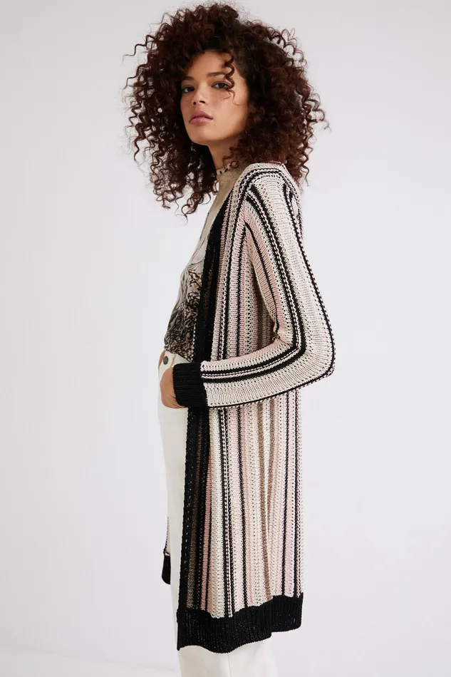 Desigual Long Striped Cardigan Women Sweaters