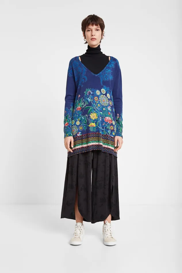 Desigual Long Sweater Floral Women Sweaters