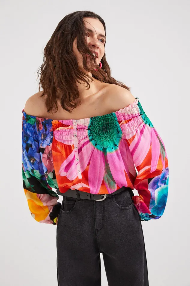 Desigual M Christian Lacroix Floral Blouse Women Tops and Shirts