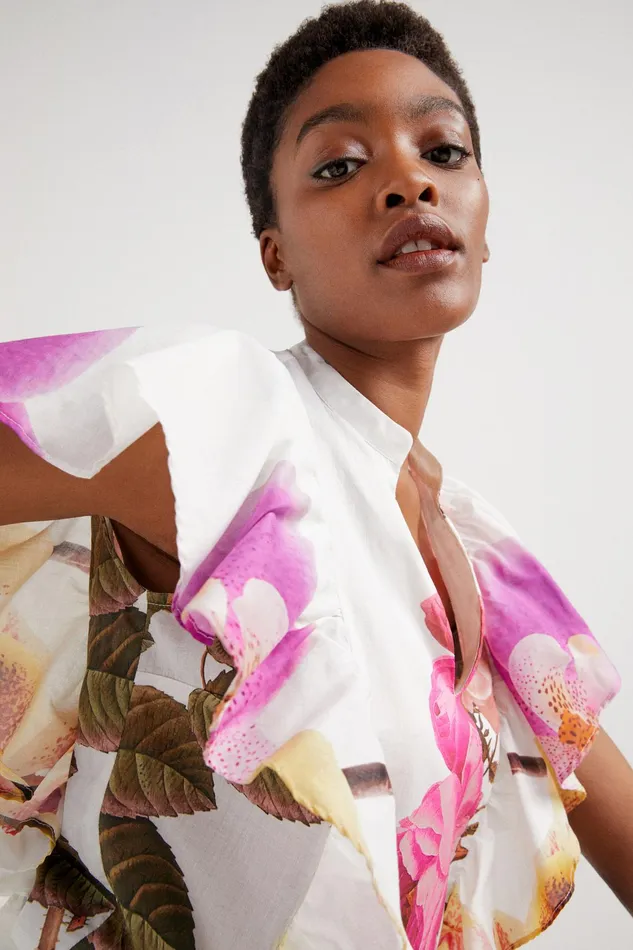 Desigual M Christian Lacroix Floral Blouse Women Tops and Shirts