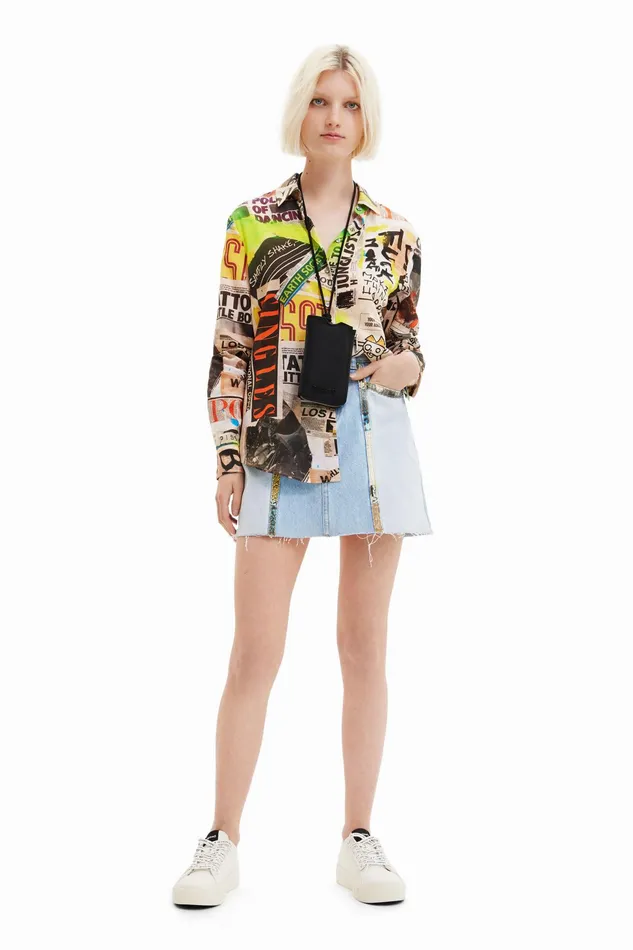 Desigual Newspaper Shirt Women Tops and Shirts