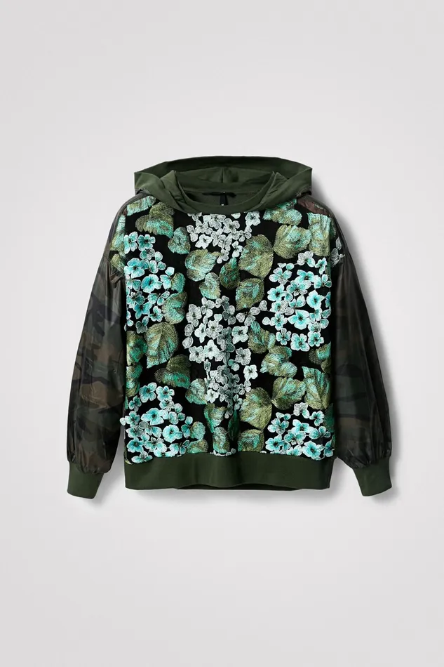 Desigual Oversized Flower Sweatshirt Women Sportswear