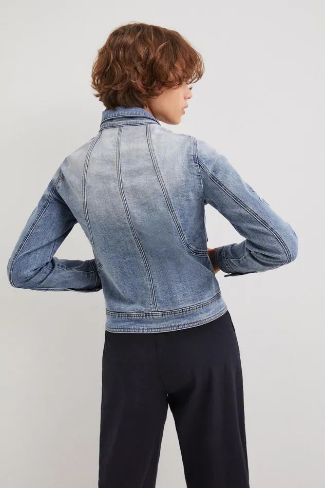 Desigual Paisley Denim Jacket Women Jackets