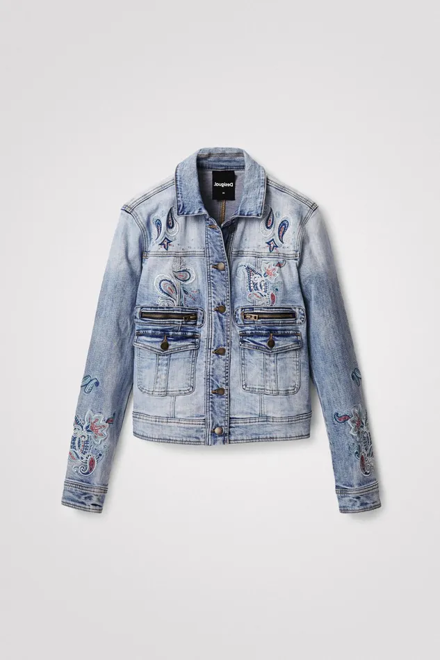 Desigual Paisley Denim Jacket Women Jackets