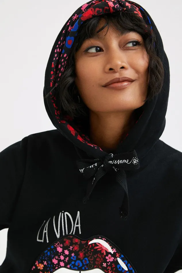 Desigual Plush Hooded Sweatshirt Women Sweatshirts