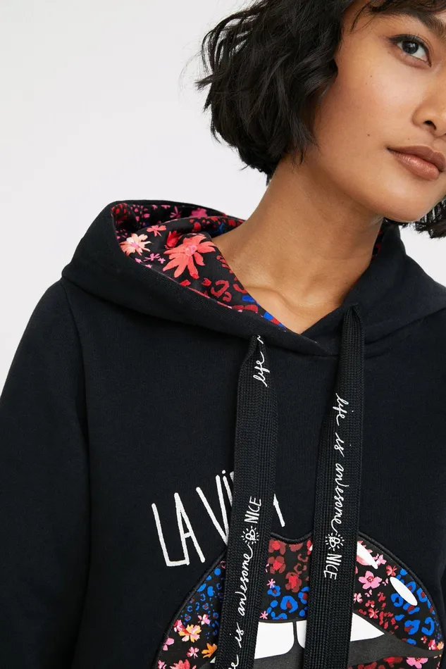 Desigual Plush Hooded Sweatshirt Women Sweatshirts