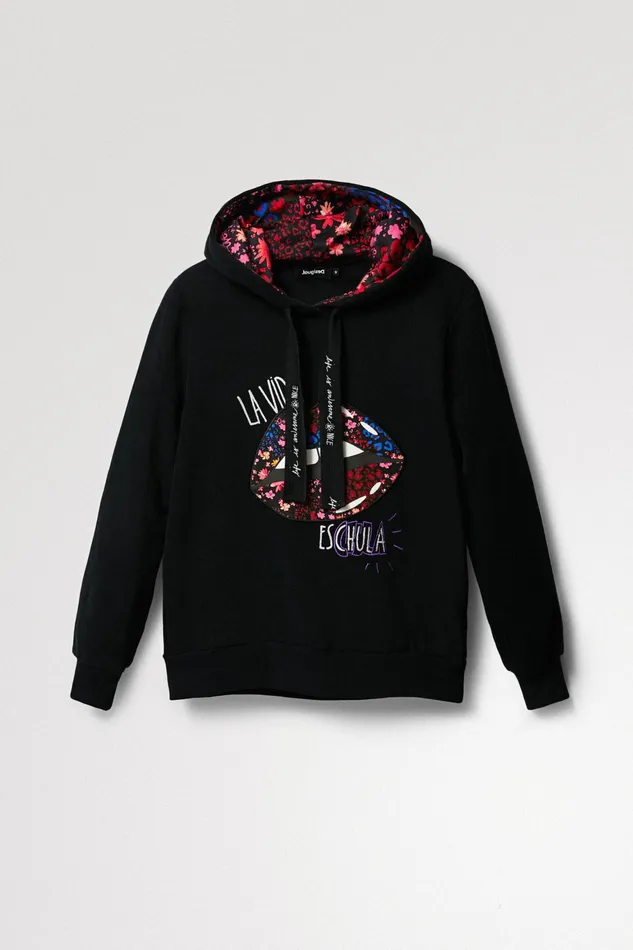 Desigual Plush Hooded Sweatshirt Women Sweatshirts