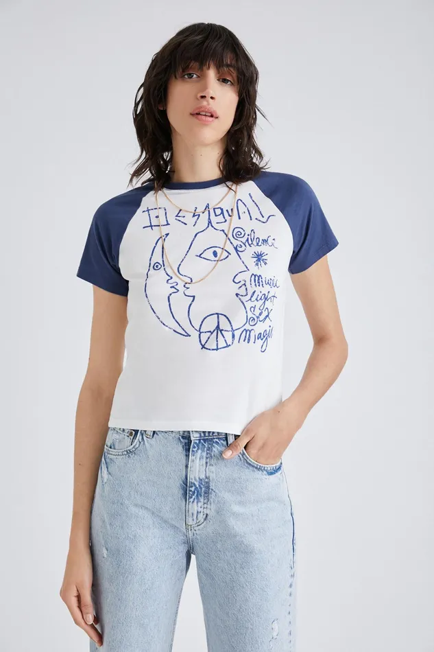 Desigual Shortsleeve Faces Tshirt Women Tshirts