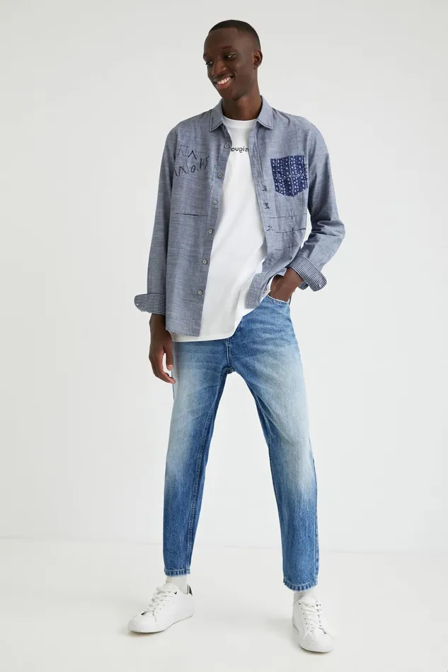Desigual Striped Shirt Mens Shirts