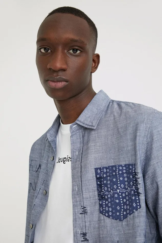 Desigual Striped Shirt Mens Shirts