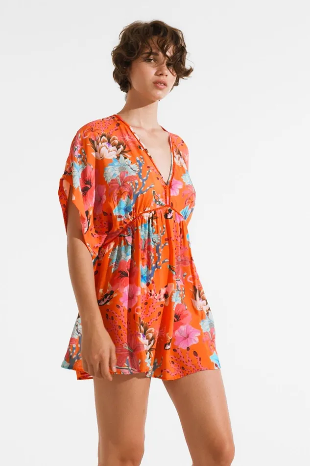Desigual Sustainable Coral Tunic Women Swimwear