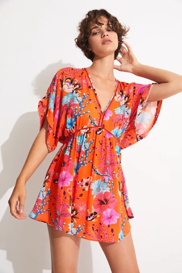 Desigual Sustainable Coral Tunic Women Swimwear