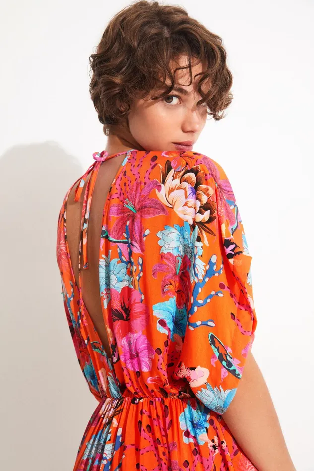 Desigual Sustainable Coral Tunic Women Swimwear