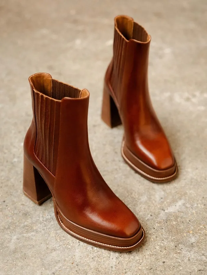 Deva Chestnut Women Bobbies Ankle Boots
