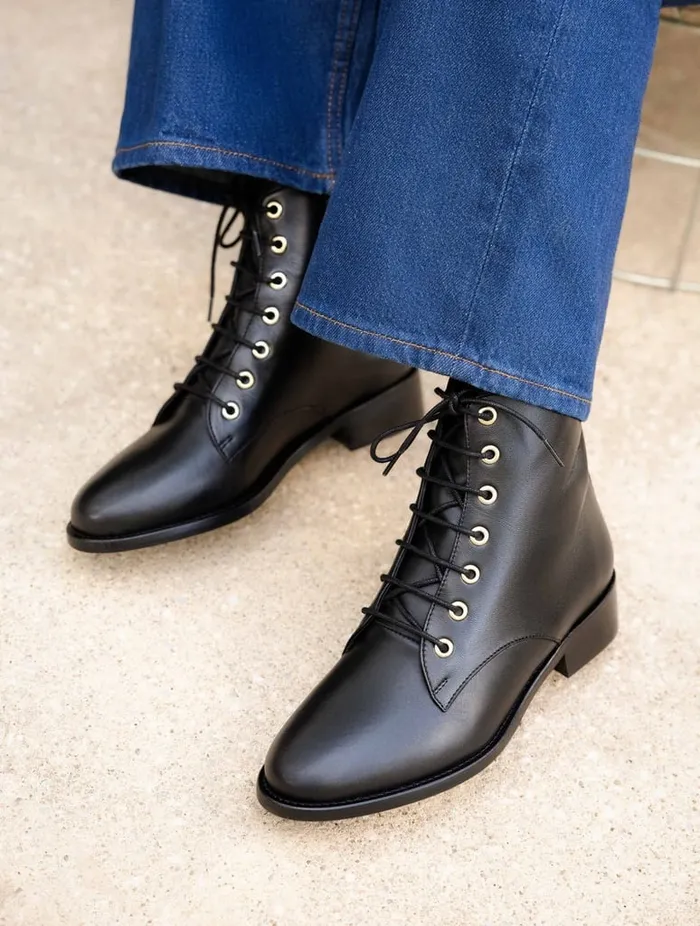 Doria Passion Black Women Bobbies Ankle Boots Doria Passion Black Women Bobbies Ankle Boots