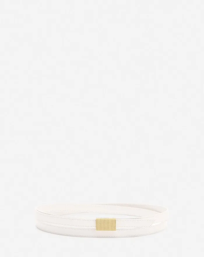Double Concerto Leather Belt Latte Women Lanvin Belts