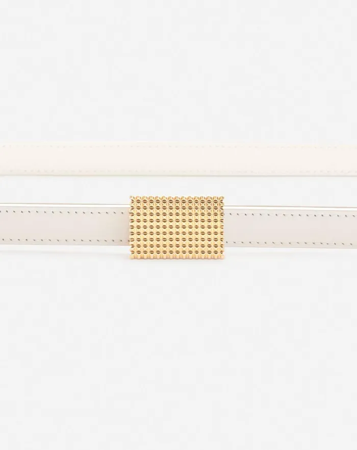 Double Concerto Leather Belt Latte Women Lanvin Belts