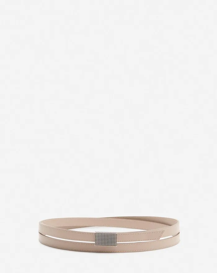 Double Concerto Leather Belt Taupe Women Lanvin Concerto
