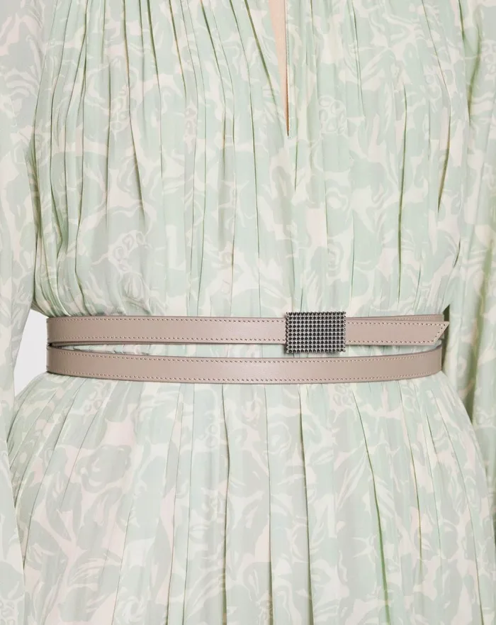 Double Concerto Leather Belt Taupe Women Lanvin Concerto