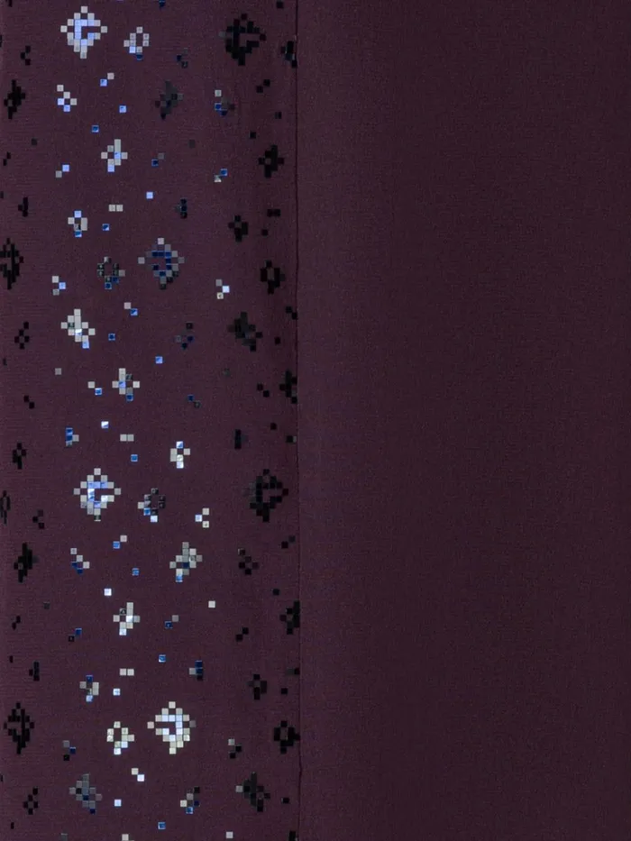 DoubleLayer Silk Crpe Wide Leg Pants With Pixel Foil Embellishment Blackberry Women Akris Pants
