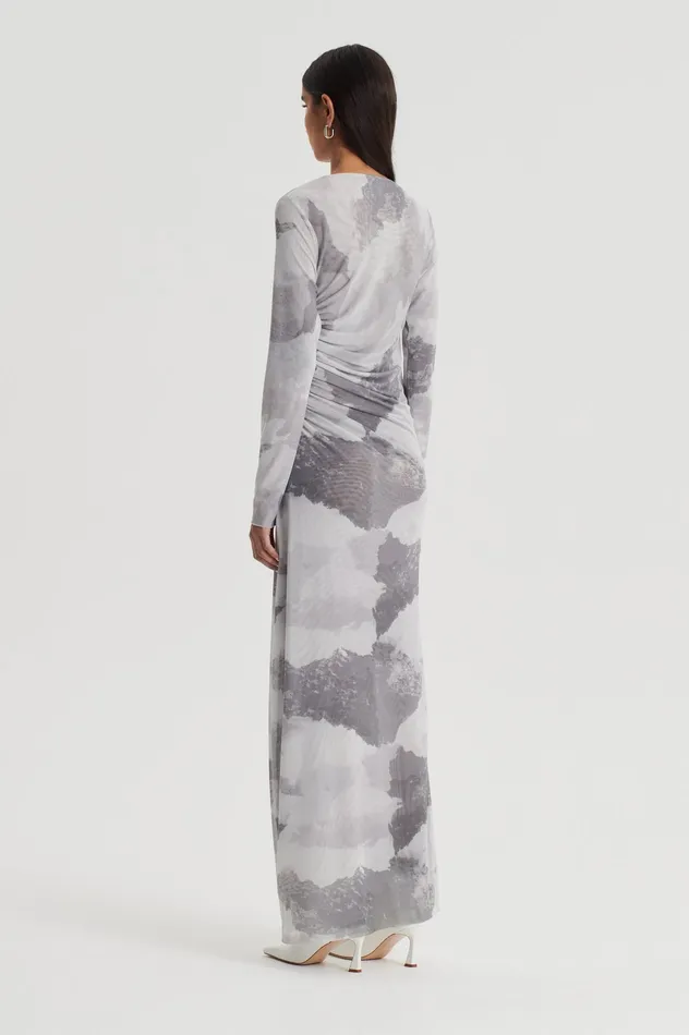 Dresses Women MESH CLOUD PRINT DRESS GREY Scanlan Theodore Dresses Women MESH CLOUD PRINT DRESS GREY Scanlan Theodore