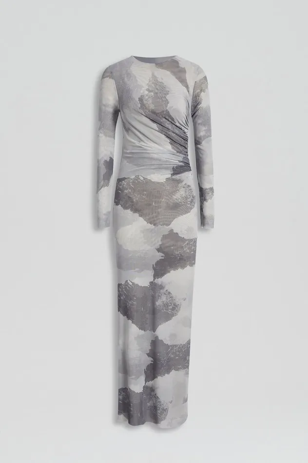 Dresses Women MESH CLOUD PRINT DRESS GREY Scanlan Theodore Dresses Women MESH CLOUD PRINT DRESS GREY Scanlan Theodore